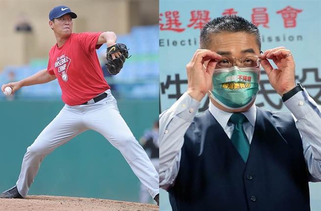 中信兄弟教练王建民的非官方脸书粉丝专页（图左）24日在脸书发文，引来内政部长徐国勇（图右）回应。（合成图，中时资料照）