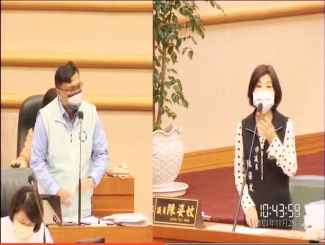 嘉义市议员陈姿妏今在市议会某补习班有狼师，要求市府加强相关教育观念，积极、主动监督补习班业者来防范狼师。（吕妍庭翻摄）