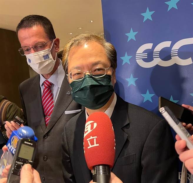 （國發會主委龔明鑫出席歐洲商會2022年建議書發布會。圖／彭媁琳攝）
