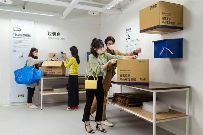 开幕起至2月底，家饰卖场消费满888元即可以49元将购买商品以便利箱运送回家。（IKEA提供）
