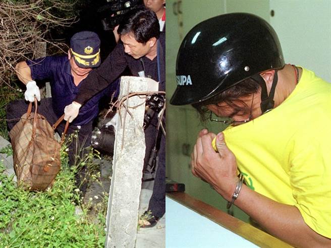 警方在嫌犯陈嘉兴（右图）弃尸的南山公墓内寻获装尸块的行李袋（左图）。（资料照）