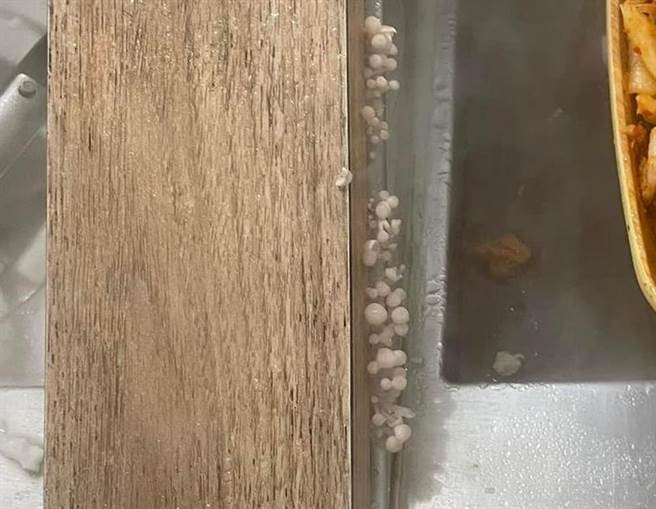 知名火锅店的自助吧旁边长出白香菇，让不少网友笑亏，现採现摘超新鲜。（图／翻摄自爆料公社二社）