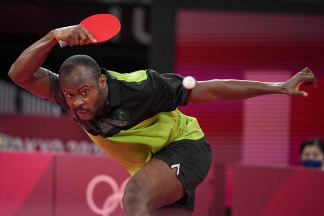 奈及利亞桌球好手阿魯納在奧運闖出名號，成為非洲國家第一名將。（美聯社資料照）