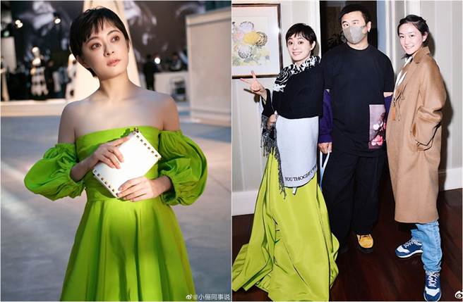 孙俪出席时尚活动，带着小20岁同父异母妹妹孙艷(右图右1)同行。(取材自小俪同学说微博)