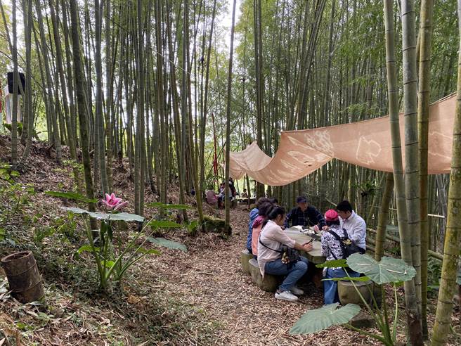不少游客到瑞里都会预约竹林茶席，在清幽的竹林中品茶。（张亦惠摄）