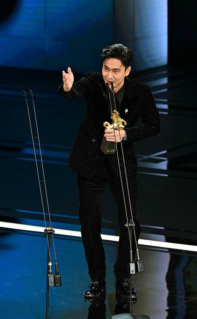 劉冠廷獲最佳男配角獎是金馬獎頒獎典禮收視次高點。（金馬執委會提供）