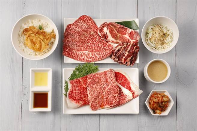 「鉄火烧肉」微风信义店独家推出1588元「和牛三拼套餐」。（乐轩提供）
