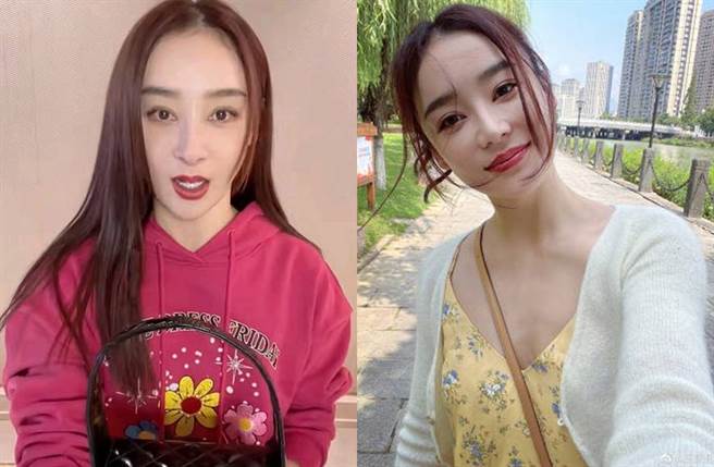 袁姗姗近照(左图)遭指完全变了样。(图／翻摄自微博)