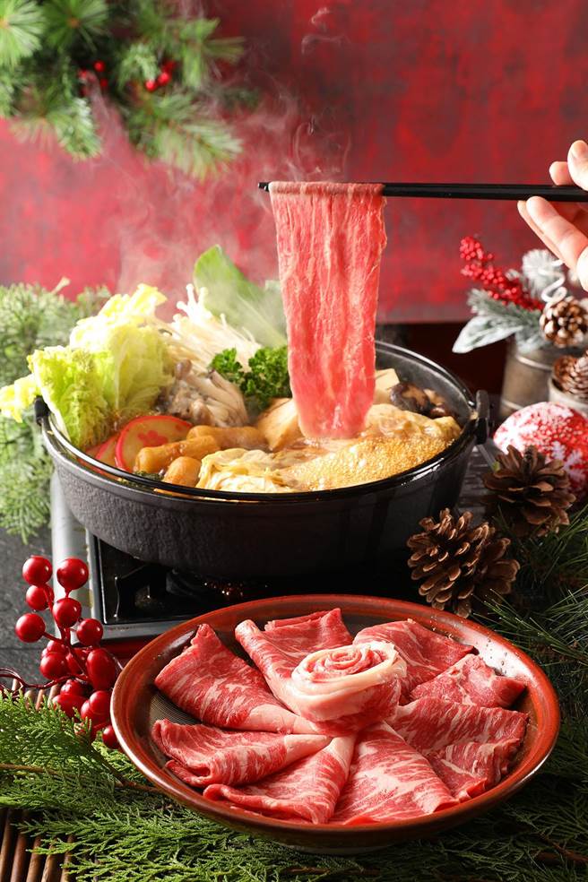 美国极黑和牛寿喜烧。（50楼Café提供）