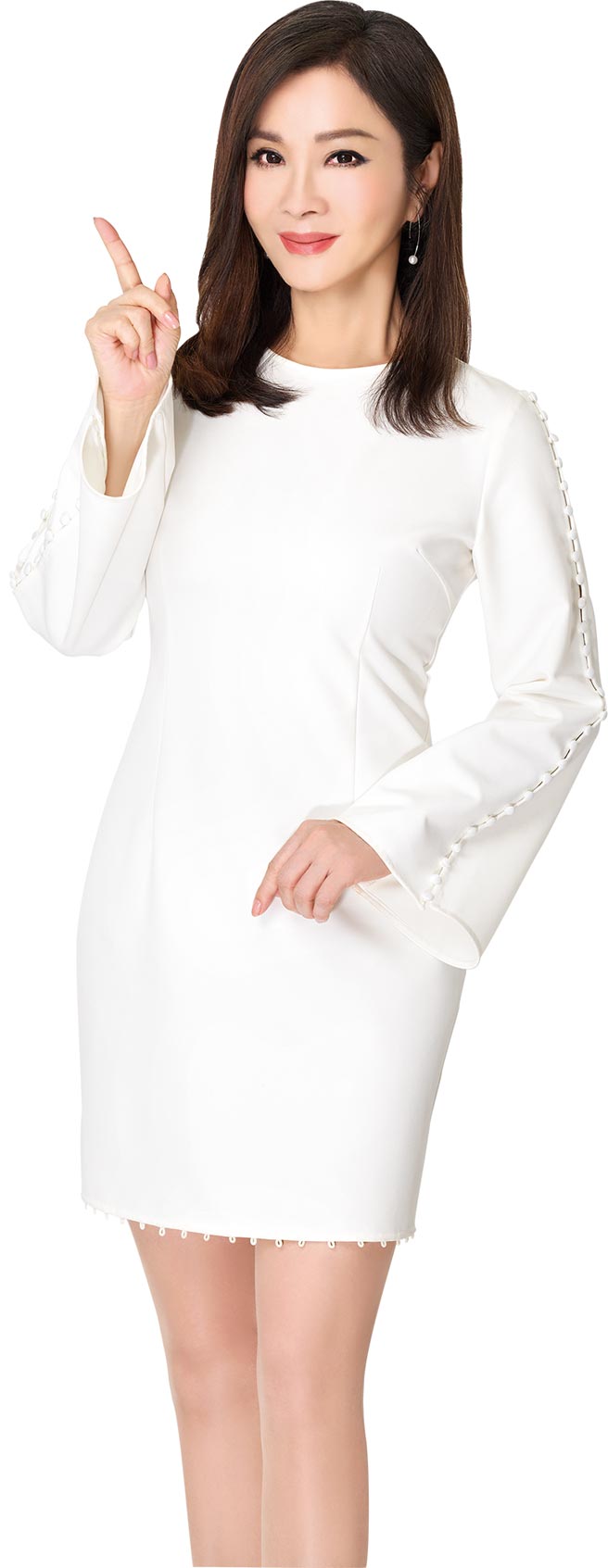 陈美凤为卓莹NANOFIR奈米远红外线光波被代言。（卓莹提供）