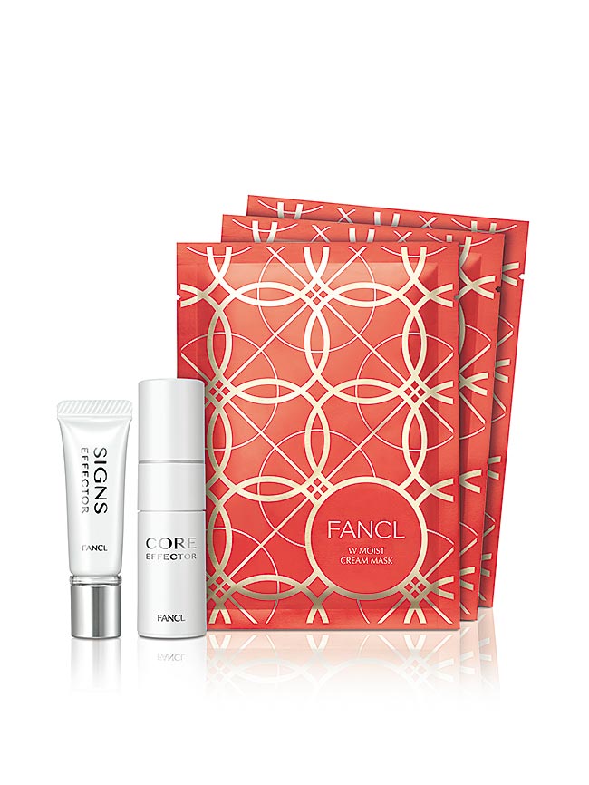 日系顶级美妆FANCL耶诞献礼，锁定冷冬肌肤保养需求祭出「核心修护冬季限量套组」，内含核心抗皱修护霜6g、核心弹力紧致精萃9ml、胶原赋活滋养面膜20ml 3片，原价4050元，特价2680元（见图），下杀66折起。（FANCL提供）