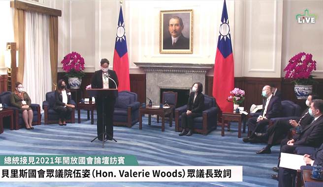 蔡英文：台美明年召开数位经济论坛深化5G领域合作。（取自总统府直播画面）