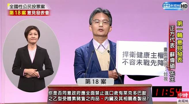 影 1218公投 反萊豬 公投沒過會怎樣 名醫蘇偉碩舉證曝 禍延子孫 政治 中時新聞網