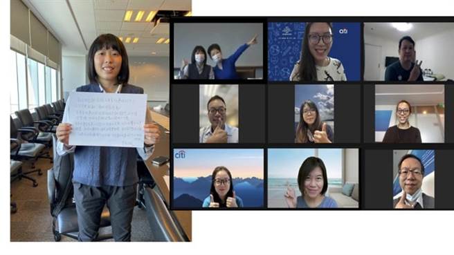 （帕运选手李凯琳亲笔写下为花旗员工的鼓励，与花旗朋友举行线上见面会。图／业者提供）