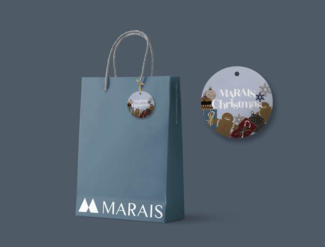 凡於瑪黑家居門市購物為紙袋繫上節慶吊牌，為你的聖誕採購多增添節慶歡樂。（瑪黑家居提供）