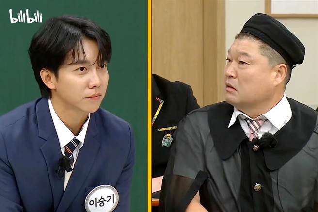 李昇基（左）睽違3年上《認識的哥哥》與姜虎東見面。（bilibili提供）