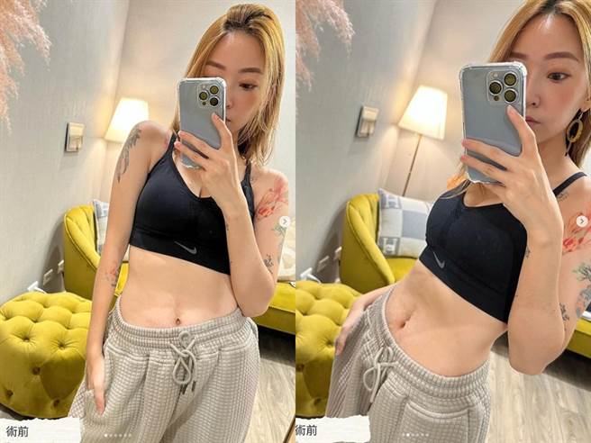 翁馨仪曝光产后松弛的肚皮，认了很没有自信。（图／IG@翁馨仪）