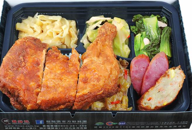 有网友认为鬍鬚张便当其实以台北的物价来说算便宜，CP值高。图为鬍鬚张便当。(鬍鬚张提供）