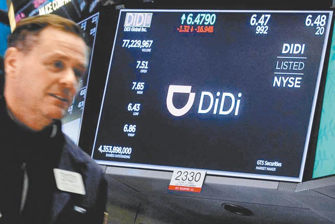 大陆的网约车企业滴滴公开宣布在纽约的IPO退市。（图／路透）