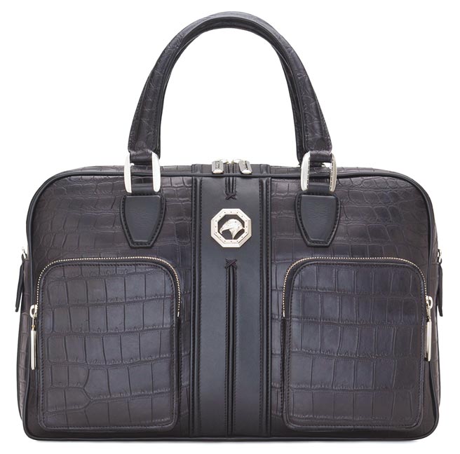 义大利精品Stefano Ricci鱷鱼皮公事包，80万6000元。（Stefano Ricci提供）