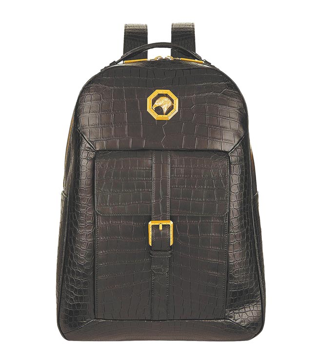 义大利精品Stefano Ricci鱷鱼皮后背包，111万5000元。（Stefano Ricci提供）