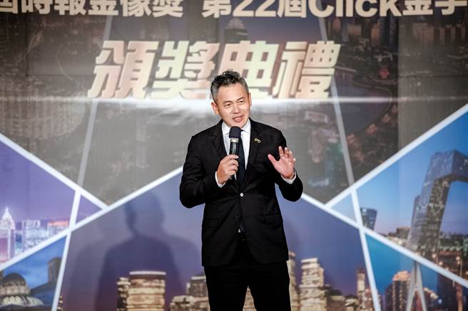 台北市广告代理商业同业公会理事长邓博文指出科技使创意进步。(图／ 时报奬执委会提供)