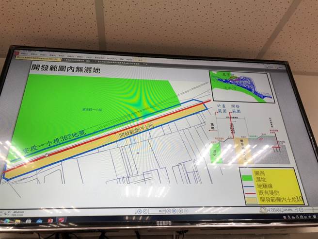 社子岛开发案今进行环评审议，开发单位称计画开发范围不涉及湿地。（杨亚璇摄）