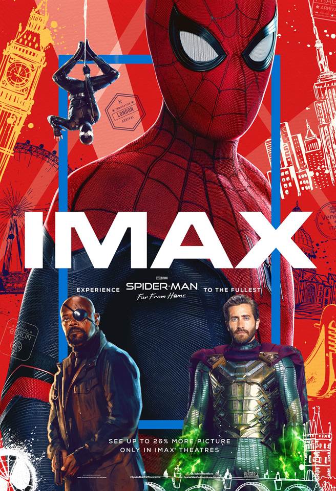 嘉义in89豪华影城旗舰店将连映三集IMAX版本《蜘蛛人》漫威电影。（嘉义in89影城提供）