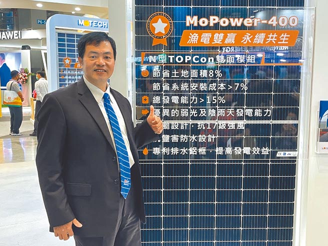 茂迪总经理叶正贤观察到这次展览气氛和上年大不相同，展场规模扩大了40％以上。图／袁颢庭