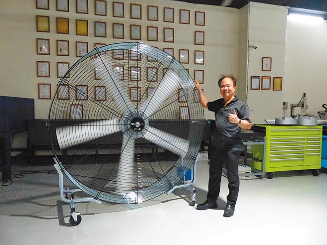 國際精工推出坦克大風扇，協助機械業解決空間酷熱問題。圖／莊富安