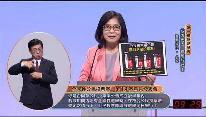 管碧玲：公投必须是主角不要是配角。曾薏苹截图