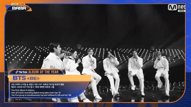 防彈少年團（BTS）共奪走9獎，是2021 MAMA最大贏家。（摘自韓網）