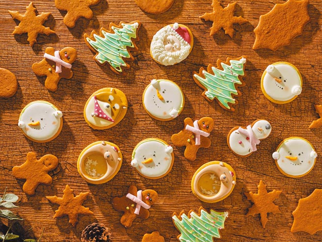 「姜饼」是欧洲耶诞节的传统点心，多款姜饼人烘焙造型超应景。（神旺大饭店提供）