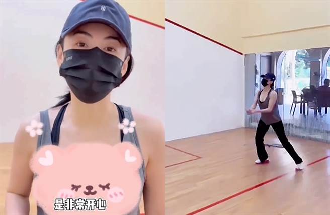 张柏芝晒跟儿子运动影片，真实手臂状态现形。（图／翻摄自cecilia_pakchi_cheung IG）