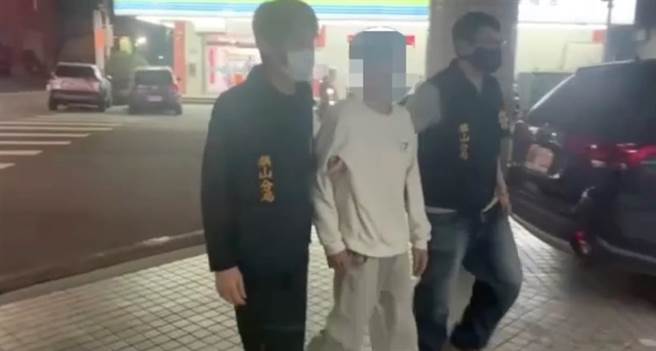 旗山警方带回林姓嫌疑人，厘清案情。（翻摄照片／林瑞益高雄传真）
