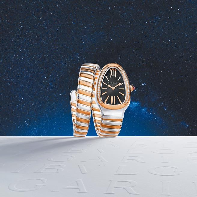 宝格丽Serpenti Tubogas腕表，41万5100元。（BVLGARI提供）