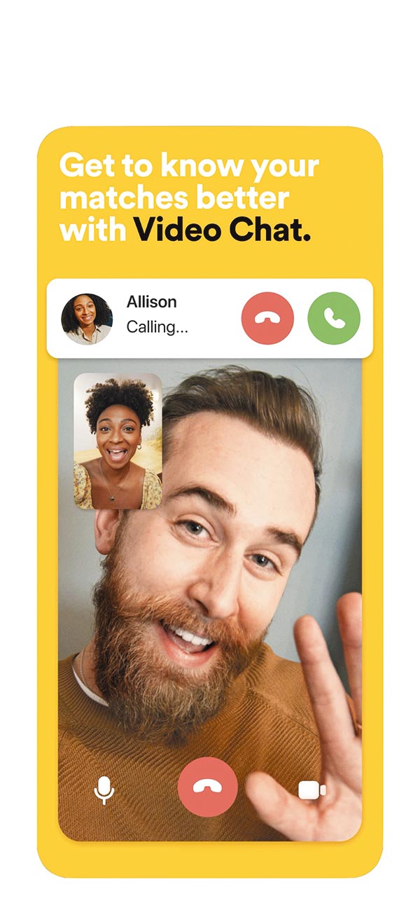 《Bumble》同样为APP Store上的年度趋势获奖APP，主打提升两性关系平等的目标下，在APP中鼓励由女性开启对话，打破一般只能由男性主导的框架。（摘自APP Store）