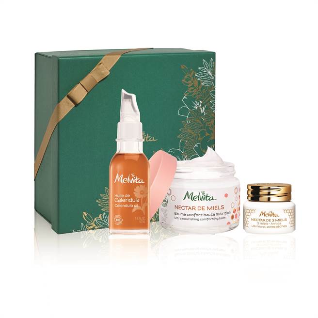 Melvita蜜葳特花蜜舒敏修护组。（图／品牌提供）