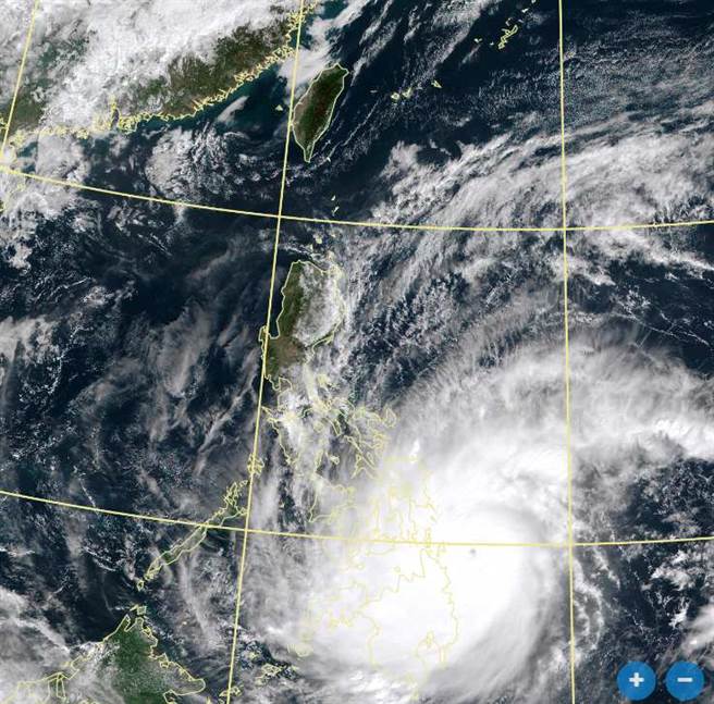 雷伊颱风预计今天登陆菲律宾，周末北上，下周一至下周三接近台湾。(翻摄自气象局)
