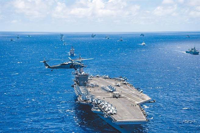 美国主导的环太平洋军演2年举行一次。（美联社）