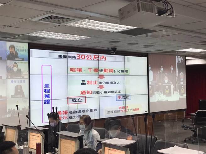 警政署今天進行公投前的視訊專案會議，署長陳家欽要求確保當天投開票平安落幕。（警方提供）
