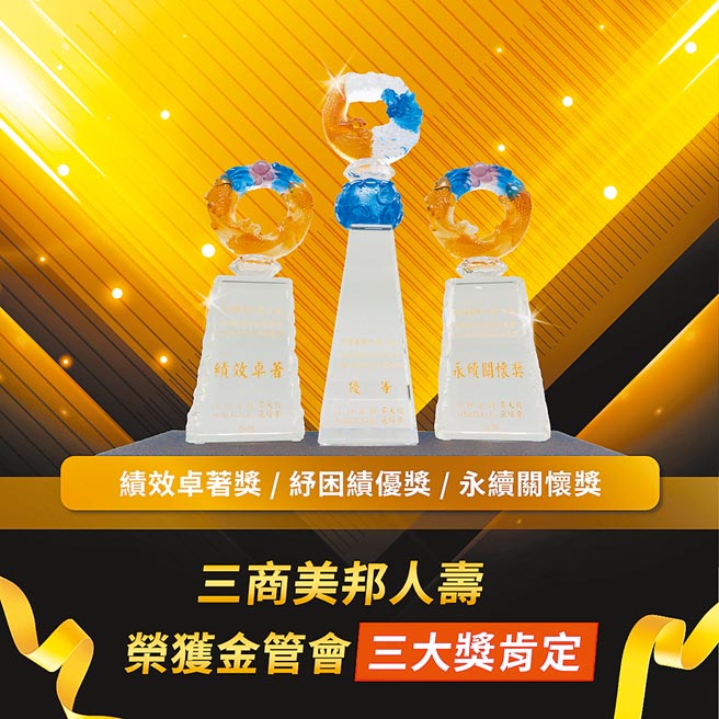 三商美邦人寿荣获金管会「110年度保险竞赛」三大奖肯定。