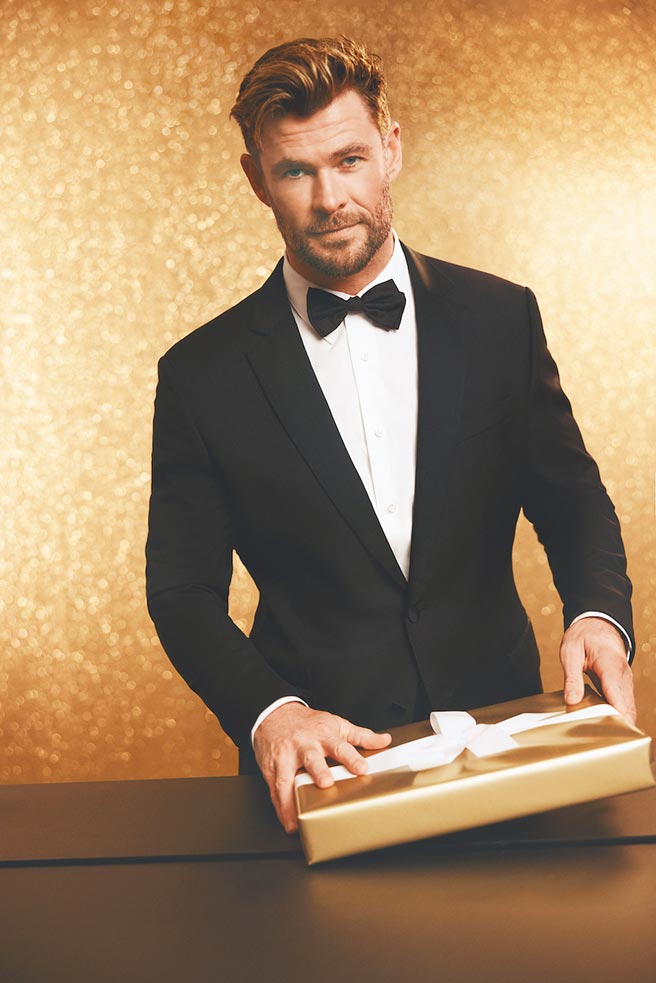 Boss携手品牌大使克里斯汉斯沃揭开欢庆节日序幕。（Boss提供）