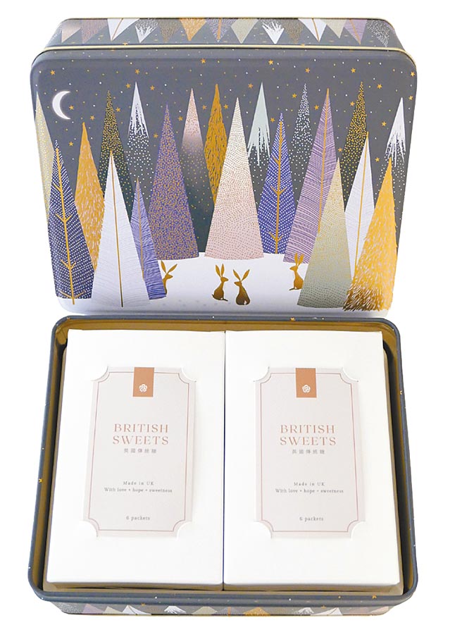 远百「IWS爱望英国糖果屋Sara Miller耶诞大方糖果茶叶礼盒」，990元。（远百提供）