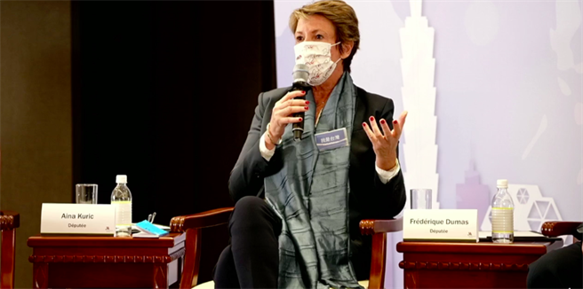 法国「自由与乡土」政团议员杜玛。（取自外交部直播）