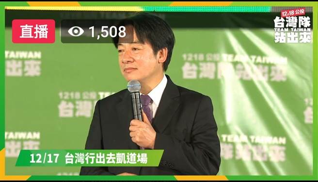 赖清德：四项公投是阻挡台湾走入国际社会的四个石头。曾薏苹截图