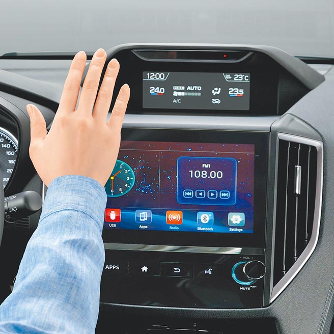 手势控制空调，开掌升温、握拳降温。（台湾意美汽车提供）