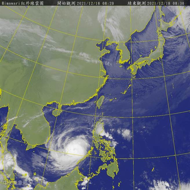 中央氣象局指出，今天東北季風或大陸冷氣團影響，清晨各地低溫僅13至15度，鄰近山區的平地、空曠地區氣溫再低個1、2度左右；白天高溫上，預測北部、東北部及東部約17至20度，整天感受較冷，其他地區約22至25度。（翻攝自中央氣象局／林良齊台北傳真）