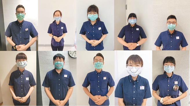 防疫期间，员工自发性地打造微笑口罩，让服务水平不因疫情距离而改变。图／JINS、王德为