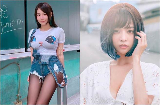 泥泥学姐(左)、郭鬼鬼(右)合体发图，性感、趣味、讨论度都爆表。（图／截取自泥泥学姐、郭鬼鬼IG）
